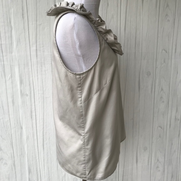 J. Crew Cotton Ruffle Tank - Stone Size- 6 - Picture 5 of 8